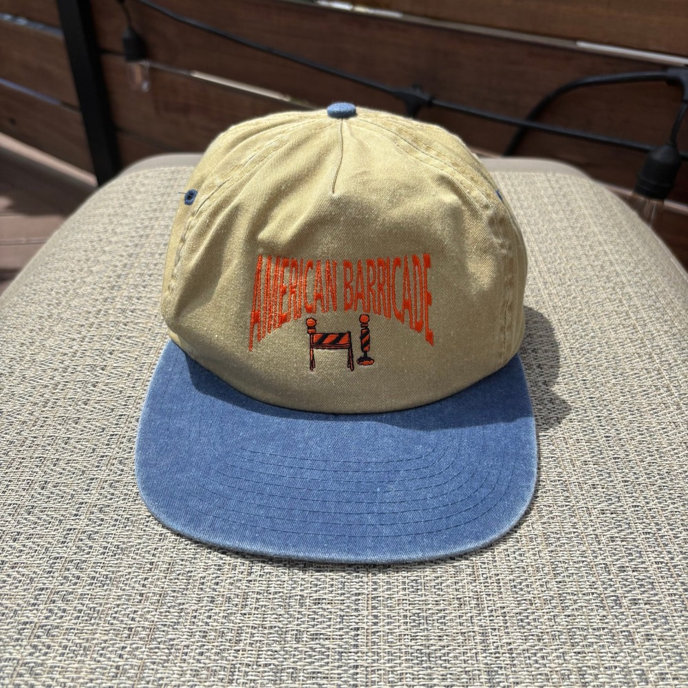 Nissin Cap American Barricade Hat Mens OS Tan Blue Gently Used Strapback